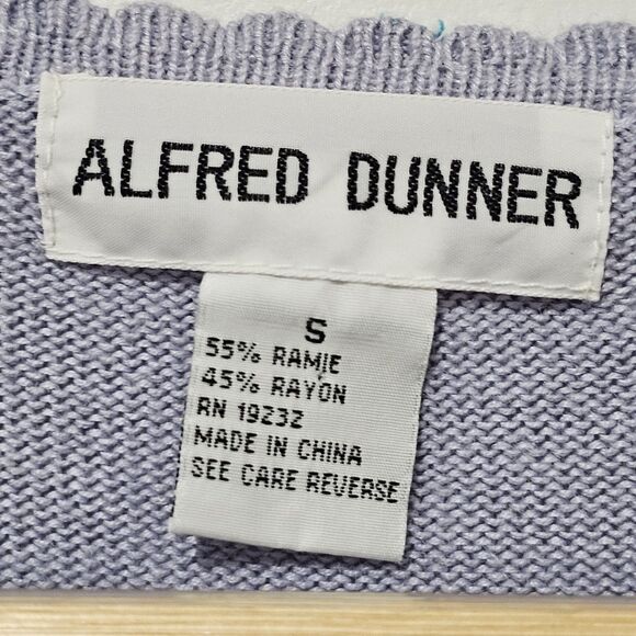 Alfred Dunner - Sweater Cardigan Button Embroidered Floral - Size S - Purple - Picture 8 of 9